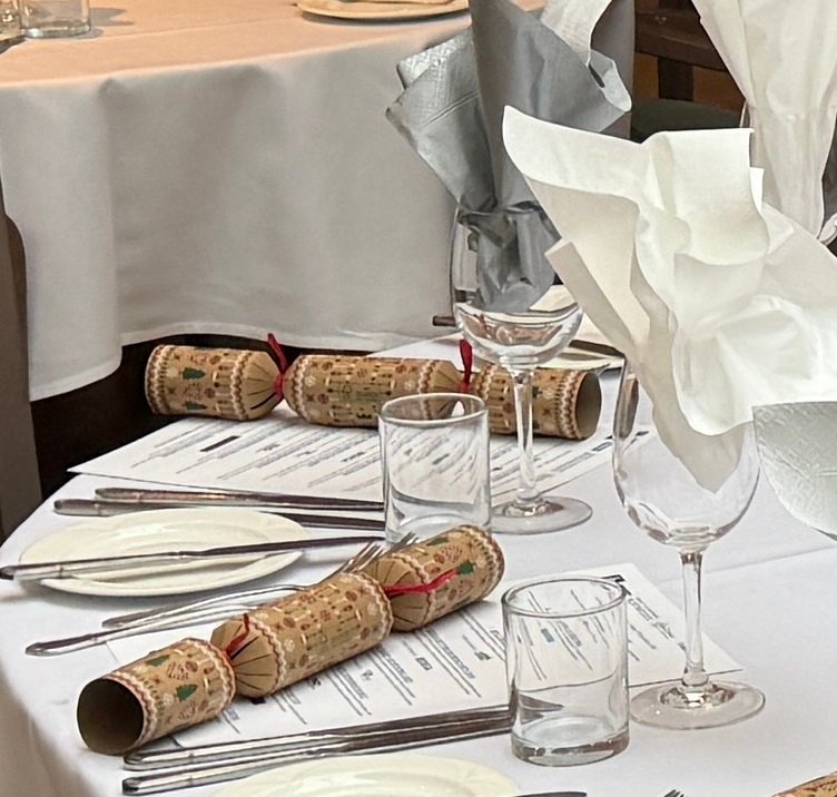 Elegant Christmas luncheon table setting